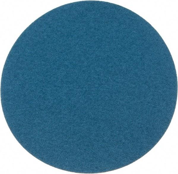 Superior Abrasives - 12" Diam, 36 Grit Zirconia Alumina Adhesive PSA Disc - Very Coarse Grade, Blue, X Weighted Backing, Flexible - Caliber Tooling