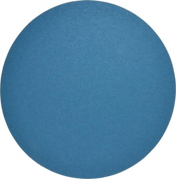 Superior Abrasives - 12" Diam, 80 Grit Zirconia Alumina Adhesive PSA Disc - Medium Grade, Blue, X Weighted Backing, Flexible - Caliber Tooling