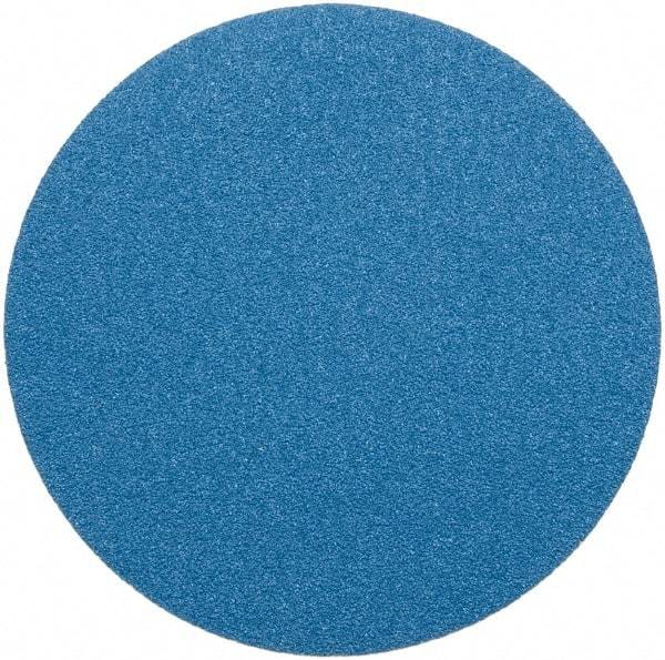 Superior Abrasives - 14" Diam, 36 Grit Zirconia Alumina Adhesive PSA Disc - Very Coarse Grade, Blue, Cloth Backing, Flexible - Caliber Tooling