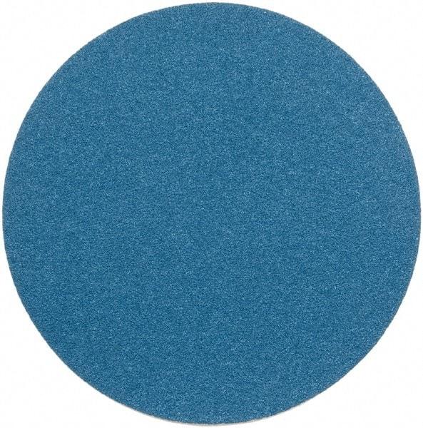 Superior Abrasives - 14" Diam, 40 Grit Zirconia Alumina Adhesive PSA Disc - Coarse Grade, Blue, Cloth Backing, Flexible - Caliber Tooling