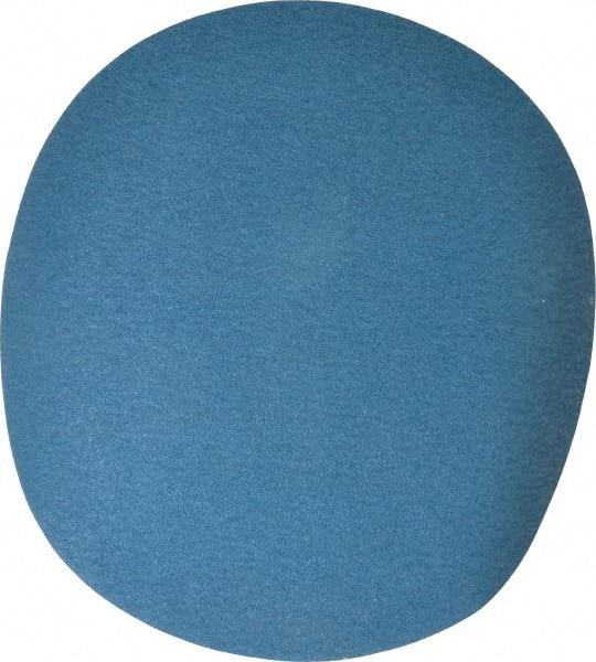 Superior Abrasives - 14" Diam, 50 Grit Zirconia Alumina Adhesive PSA Disc - Coarse Grade, Blue, Cloth Backing, Flexible - Caliber Tooling