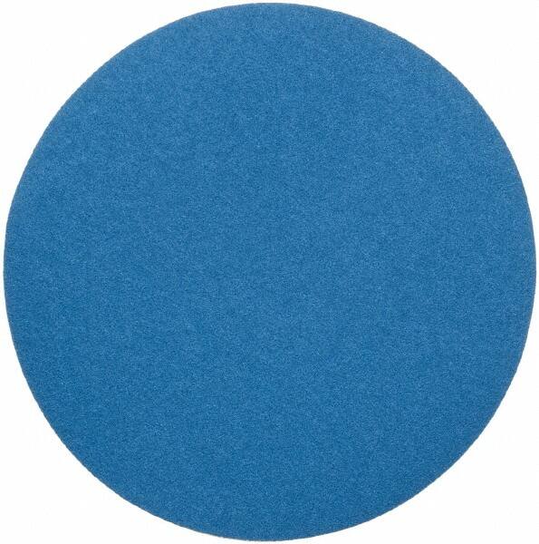 Superior Abrasives - 14" Diam, 60 Grit Zirconia Alumina Adhesive PSA Disc - Medium Grade, Blue, Cloth Backing, Flexible - Caliber Tooling