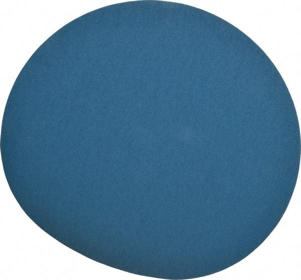 Superior Abrasives - 14" Diam, 80 Grit Zirconia Alumina Adhesive PSA Disc - Medium Grade, Blue, Cloth Backing, Flexible - Caliber Tooling