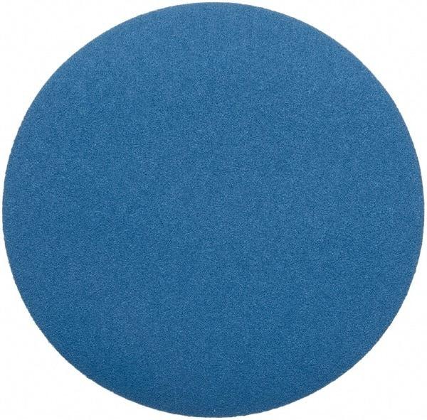 Superior Abrasives - 15" Diam, 50 Grit Zirconia Alumina Adhesive PSA Disc - Coarse Grade, Blue, Cloth Backing, Flexible - Caliber Tooling