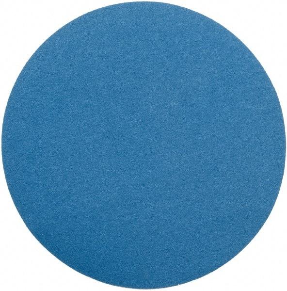 Superior Abrasives - 18" Diam, 50 Grit Zirconia Alumina Adhesive PSA Disc - Coarse Grade, Blue, Cloth Backing, Flexible - Caliber Tooling