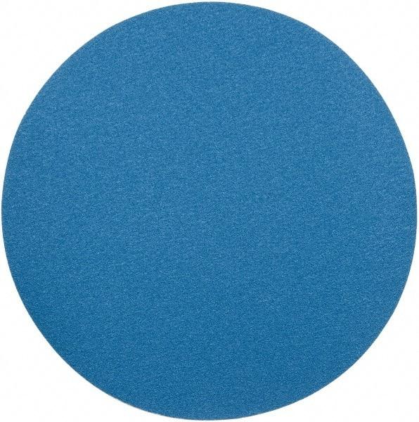 Superior Abrasives - 24" Diam, 40 Grit Zirconia Alumina Adhesive PSA Disc - Coarse Grade, Blue, X Weighted Backing, Flexible - Caliber Tooling