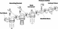 Parker - Nitrile FRL Modular Port Block Kit - Use with P3N - Caliber Tooling