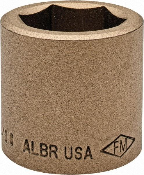 Ampco - 1-1/16", 1/2" Drive, Standard Hand Socket - 6 Points, 1-1/2" OAL, Aluminum Bronze - Caliber Tooling