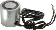 Mag-Mate - 1-1/2" Diam, 6.2 Watts, 80 Lb Max Magnetic Pull Electromagnet - 1/4-20 Thread, 24 DC Output Voltage - Caliber Tooling