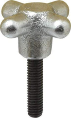 Strong Hand Tools - 2" Head Diam, 4 Point Spoked Knob - 3/8-16 Stem, Cast Iron - Caliber Tooling