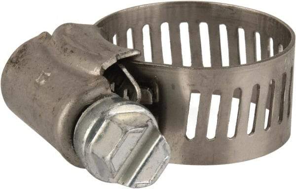 Parker - 0.38 to 0.87" Diam, Stainless Steel Worm Drive Clamp - Caliber Tooling