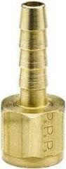 Parker - 1/4 NPSM Thread Hose Barb x Female Swivel Ball-End Connector - 5/16" ID Hose x 0.353" OD Hose, Brass - Caliber Tooling