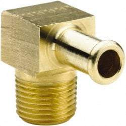 Parker - 1/2 NPT Thread Hose Barb x Male NPT 90° Elbow - 1/2" ID Hose, Brass - Caliber Tooling