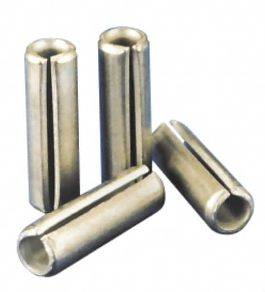 Value Collection - 12mm Diam x 45mm Long Slotted Spring Pin - Grade 1070-1080 Steel, Plain Finish - Caliber Tooling