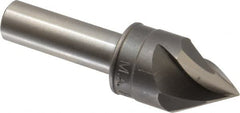 M.A. Ford - 7/8" Head Diam, 1/2" Shank Diam, 3 Flute 60° High Speed Steel Countersink - Bright Finish, 3" OAL, 0.26" Nose Diam, Single End, Straight Shank, Right Hand Cut - Caliber Tooling