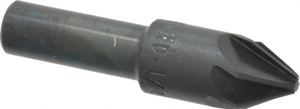 M.A. Ford - 1/2" Head Diam, 3/8" Shank Diam, 6 Flute 60° High Speed Steel Countersink - Caliber Tooling