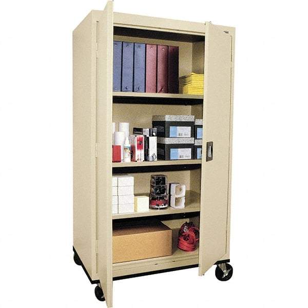 Sandusky Lee - 4 Shelf Mobile Cabinet - 36" Wide x 24" Deep x 66" High, Steel, Putty - Caliber Tooling