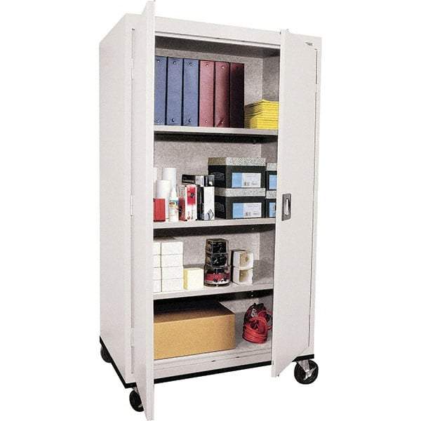 Sandusky Lee - 4 Shelf Mobile Cabinet - 36" Wide x 24" Deep x 66" High, Steel, Light Gray - Caliber Tooling