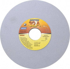 Norton - 7" Diam x 1-1/4" Hole x 1/2" Thick, L Hardness, 120 Grit Surface Grinding Wheel - Aluminum Oxide, Type 1, Fine Grade, 3,600 Max RPM, Vitrified Bond, No Recess - Caliber Tooling