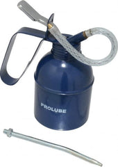 PRO-LUBE - 300 mL Capcity, 6" Long Flexible Spout, Lever-Type Oiler - Brass Pump, Steel Body, Powder Coated - Caliber Tooling