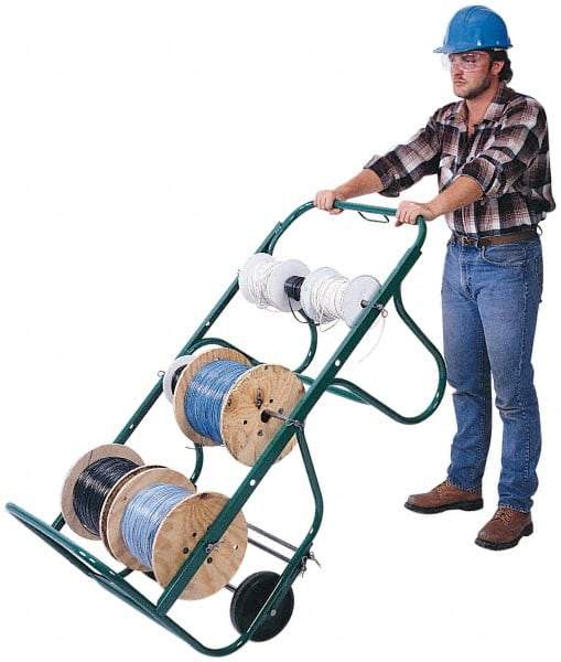 Greenlee - 750 Lb Capacity, 27" Wide x 54-1/2" Long x 26-1/2" High Wire Cart - 5 Slot, 6 Spool, Steel - Caliber Tooling