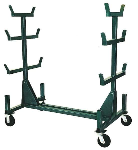 Greenlee - 1,000 Lb Capacity, 34" Wide x 58-1/2" Long x 63-1/2" High Mobile Cart - 7 Slot, Steel - Caliber Tooling