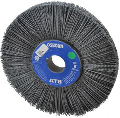 Osborn - 8" OD, 1-1/4" Arbor Hole, Crimped Nylon Wheel Brush - 1" Face Width, 2-1/4" Trim Length, 0.035" Filament Diam, 3,600 RPM - Caliber Tooling