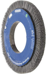 Osborn - 12" OD, 5-1/4" Arbor Hole, Crimped Nylon Wheel Brush - 1" Face Width, 1-1/4" Trim Length, 0.035" Filament Diam, 1,800 RPM - Caliber Tooling