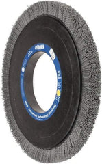 Osborn - 14" OD, 5-1/4" Arbor Hole, Crimped Nylon Wheel Brush - 1" Face Width, 1-1/4" Trim Length, 0.04" Filament Diam, 1,800 RPM - Caliber Tooling