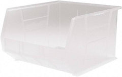 Akro-Mils - 75 Lb. Load Capacity, 18" Deep, Clear Polymer Hopper Stacking Bin - 11" High x 16-1/2" Wide x 18" Long - Caliber Tooling