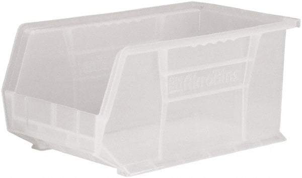 Akro-Mils - 60 Lb. Load Capacity, 14-3/4" Deep, Clear Polymer Hopper Stacking Bin - 7" High x 8-1/4" Wide x 14-3/4" Long - Caliber Tooling