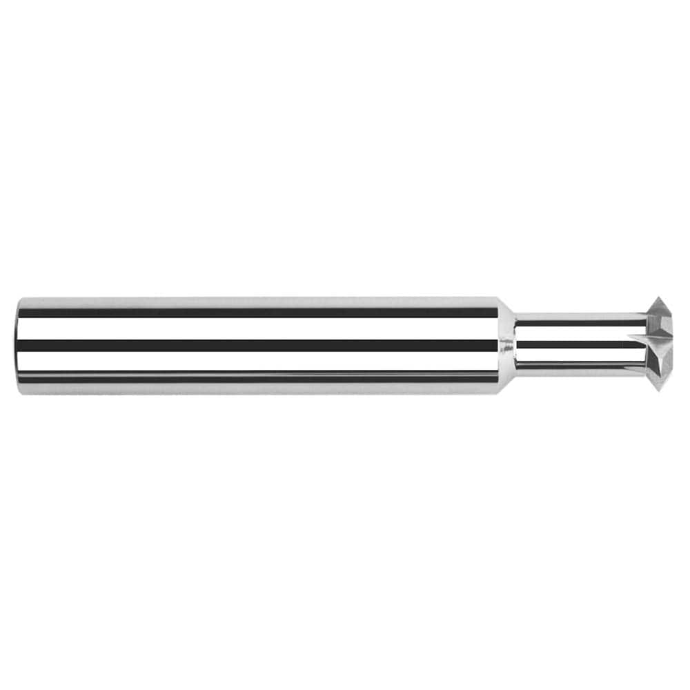 Harvey Tool - 0.2362° 0.2362" Cut Diam, 0.118" Cut Width, 1/4" Shank, Solid Carbide Double-Angle Cutter - Exact Industrial Supply