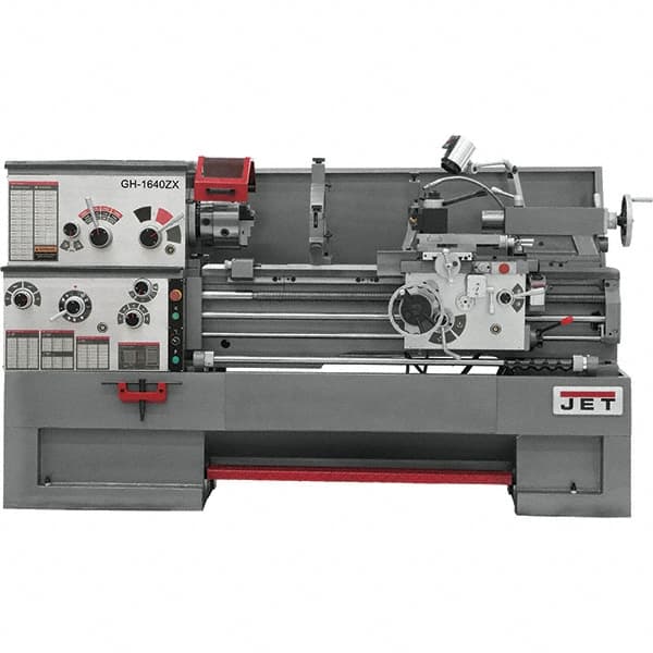 Jet - 16" Swing, 40" Between Centers, 230/460 Volt, Triple Phase Engine Lathe - 7MT Taper, 7-1/2 hp, 25 to 1,800 RPM, 3-1/8" Bore Diam, 40" Deep x 48" High x 97-1/2" Long - Caliber Tooling