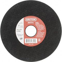 Made in USA - 7" 60 Grit Aluminum Oxide Cutoff Wheel - 0.06" Thick, 1-1/4" Arbor, 8,732 Max RPM, Use with Stationary Tools - Caliber Tooling