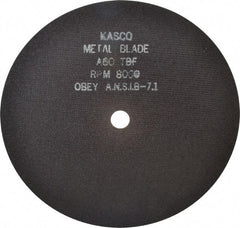 Made in USA - 8" 60 Grit Aluminum Oxide Cutoff Wheel - 1/32" Thick, 5/8" Arbor, 8,000 Max RPM, Use with Stationary Tools - Caliber Tooling