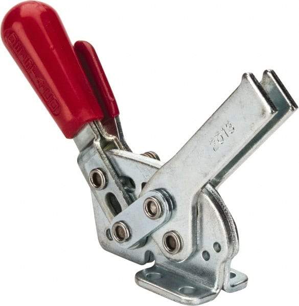 De-Sta-Co - 295 Lb Holding Capacity, Horizontal Handle, Manual Hold Down Toggle Clamp - 58° Handle Movement, 71° Bar Opening, U-Bar, Flanged Base, Electro-Plated Zinc, Carbon Steel - Caliber Tooling