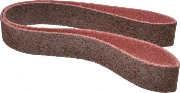 Brite Star - 2" Wide x 60" OAL, Aluminum Oxide Abrasive Belt - Aluminum Oxide, Medium, Nonwoven, Series SC-LS - Caliber Tooling