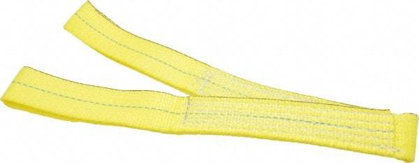 Lift-All - 3' Long x 2" Wide, 2,400 Lb Vertical Capacity, 1 Ply, Nylon Web Sling - 1,900 Lb Choker Capacity, Yellow - Caliber Tooling