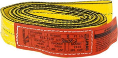 Lift-All - 8' Long x 2" Wide, 4,800 Lb Vertical Capacity, 2 Ply, Nylon Web Sling - 3,800 Lb Choker Capacity, Yellow - Caliber Tooling