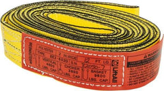 Lift-All - 12' Long x 2" Wide, 4,800 Lb Vertical Capacity, 2 Ply, Nylon Web Sling - 3,800 Lb Choker Capacity, Yellow - Caliber Tooling