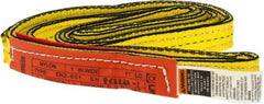 Lift-All - 7' Long x 1" Wide, 2,400 Lb Vertical Capacity, 1 Ply, Nylon Web Sling - 1,900 Lb Choker Capacity, Yellow - Caliber Tooling