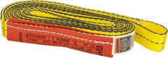 Lift-All - 8' Long x 1" Wide, 2,400 Lb Vertical Capacity, 1 Ply, Nylon Web Sling - 1,900 Lb Choker Capacity, Yellow - Caliber Tooling