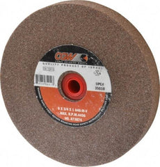 Camel Grinding Wheels - 46 Grit Aluminum Oxide Bench & Pedestal Grinding Wheel - 6" Diam x 1" Hole x 3/4" Thick, 4456 Max RPM, M Hardness, Coarse Grade , Vitrified Bond - Caliber Tooling