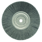 8" Diameter - 5/8" Arbor Hole - Crimped Steel Wire Straight Wheel - Caliber Tooling