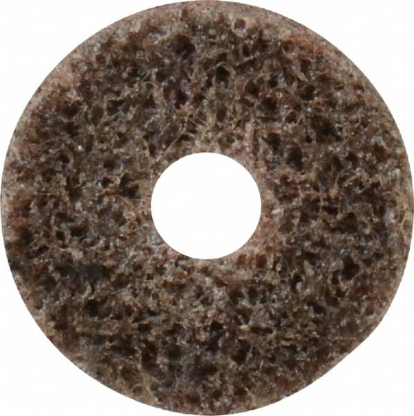 3M - 1/2" Diam, 1/8" Face Width, 1/8" Center Hole, Medium Grade, Aluminum Oxide Deburring Wheel - Unitized, Hard Density 6 Grade, 40,100 RPM - Caliber Tooling