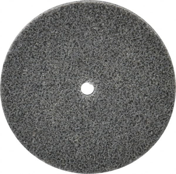 3M - 3" Diam, 1/4" Face Width, 1/4" Center Hole, Medium Grade, Aluminum Oxide Deburring Wheel - Unitized, Soft Density 2 Grade, 12,100 RPM - Caliber Tooling