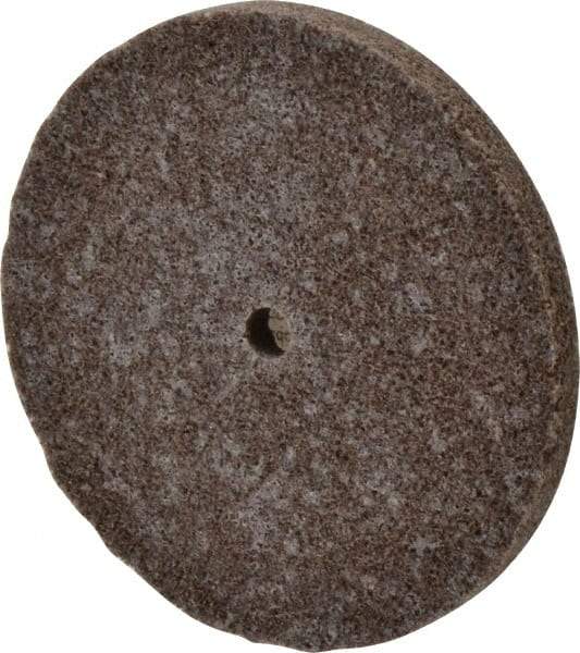 3M - 3" Diam, 1/4" Face Width, 1/4" Center Hole, Medium Grade, Aluminum Oxide Deburring Wheel - Unitized, Hard Density 8 Grade, 18,100 RPM - Caliber Tooling