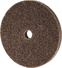 3M - 3" Diam, 1/4" Face Width, 3/8" Center Hole, Medium Grade, Aluminum Oxide Deburring Wheel - Unitized, Hard Density 8 Grade, 18,100 RPM - Caliber Tooling