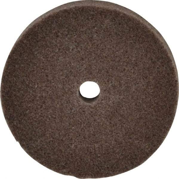 3M - 3" Diam, 1/2" Face Width, 3/8" Center Hole, Medium Grade, Aluminum Oxide Deburring Wheel - Unitized, Hard Density 8 Grade, 15,100 RPM - Caliber Tooling