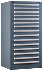 Vidmar - 7 Drawer, Preconfigured Modular Storage Cabinet - Steel, 30" Wide x 27-3/4" Deep x 59" High, Light Blue - Caliber Tooling